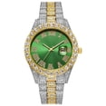 thumbnail image 3 of Reloj Hiphop para hombre, con correa de acero, estilo hip hop, con diamantes graduados romanos y calendario, reloj de cuarzo para hombre, 3 of 6
