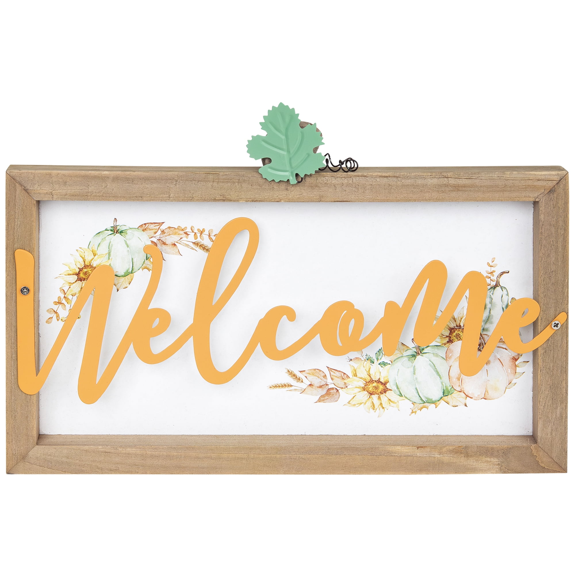 Northlight Pumpkins and Sunflowers Welcome Fall Harvest Wall Sign - 11"