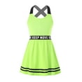 thumbnail image 4 of Linjinx Kids Girls 2 Pcs Tennis Golf Sport Dress Clothes A-Line Dresses with Shorts Sportwear Set Fluorescent Green 8, 4 of 7
