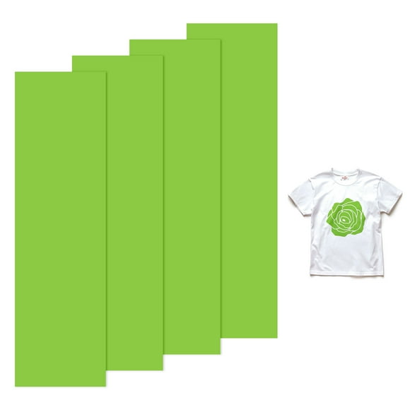 Uxcell 4 Hojas de Vinilo Puff 3D Transferencia de Calor 12x3.4 Pulgadas Verde Claro para Camisetas y Proyectos de Tela DIY