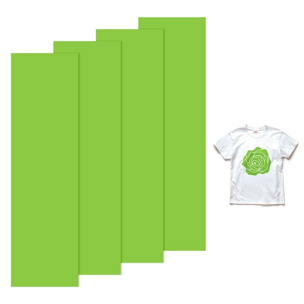 Uxcell 4 Hojas de Vinilo Puff 3D Transferencia de Calor 12x3.4 Pulgadas Verde Claro para Camisetas y Proyectos de Tela DIY