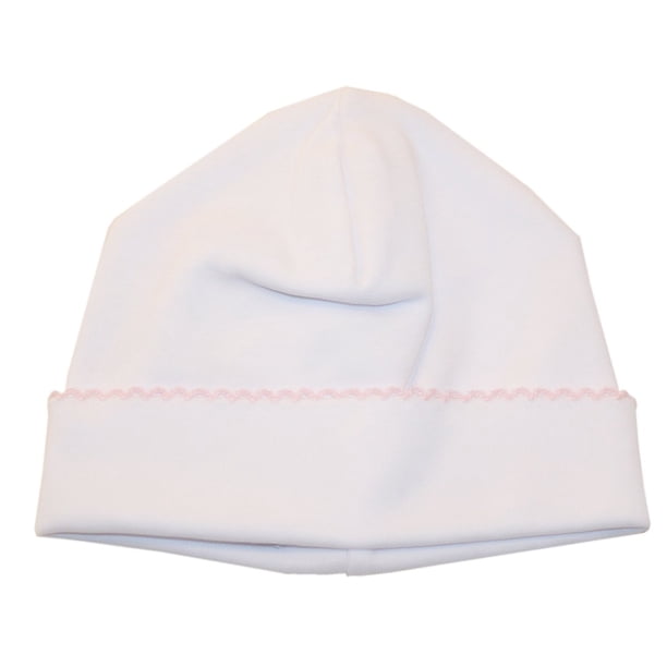 Gorro Kissy Kissy Básico Blanco y Rosa para Bebés Niñas 100% Algodón Pima