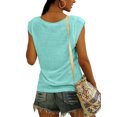 thumbnail image 2 of Summer Sleeveless Women Solid Color V-Neck Casual Shirt Tops, 2 of 3