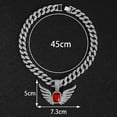 thumbnail image 5 of Hip Hop Cuban Chains Red Gemstone Wing Pendant Diamond Cuban Necklace for Men and Women 15mm Necklaces Jewelry Iced Out Bling Chain, 5 of 6