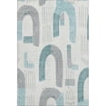 thumbnail image 2 of Addison Rugs Mayfield Premium Machine Washable Transitional Geometric Teal Rectangle Rug, 10' X 14' Machine Washable Transitional Geometric Teal Oversized Sherpa Throw Blanket, 2 of 7