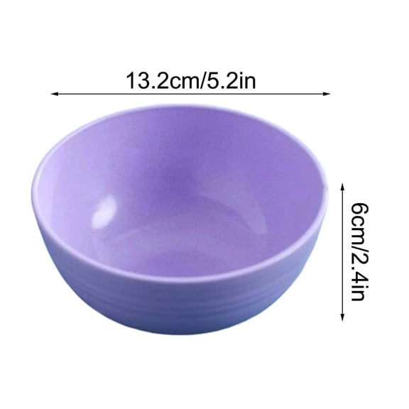 Rkxzt Cereal Bowls Straw Cereal Bowl Eco-Friendly 13.2x13.2x6cm Kitchen Dining Tableware Set of 1 in Assorted Colors Kitchen Supplies|Plastic,Purple