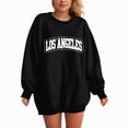 thumbnail image 4 of Towmus Women's Oversized Sweatshirt Los Angeles California Oversized Crewneck Pullover Hoodies Casual Knit Graphic Casual Tops Sweater, 4 of 5