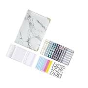 Notebook Binder with Label Stickers for Cash Bills leather notebook leather notebook binder Budgeting Expense Saving White