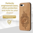 thumbnail image 2 of Case Yard Wooden Case Outside Soft TPU Silicone, Slim Fit Shockproof Wood Protective Phone Cover for Girls Boys Men and Women, Supports Wireless Charging Ra eye snake Design case for iPhone-8-Plus, 2 of 7