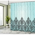 thumbnail image 5 of Ambesonne Damask Shower Curtain, Antique Victorian Motif, 69"Wx84"L, Black Blue, 5 of 5