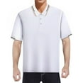 thumbnail image 2 of Ccpelsie Mens Knit Polo Shirts Short Sleeve Collared Casual Shirt Polo Shirts for Men(White,M), 2 of 4