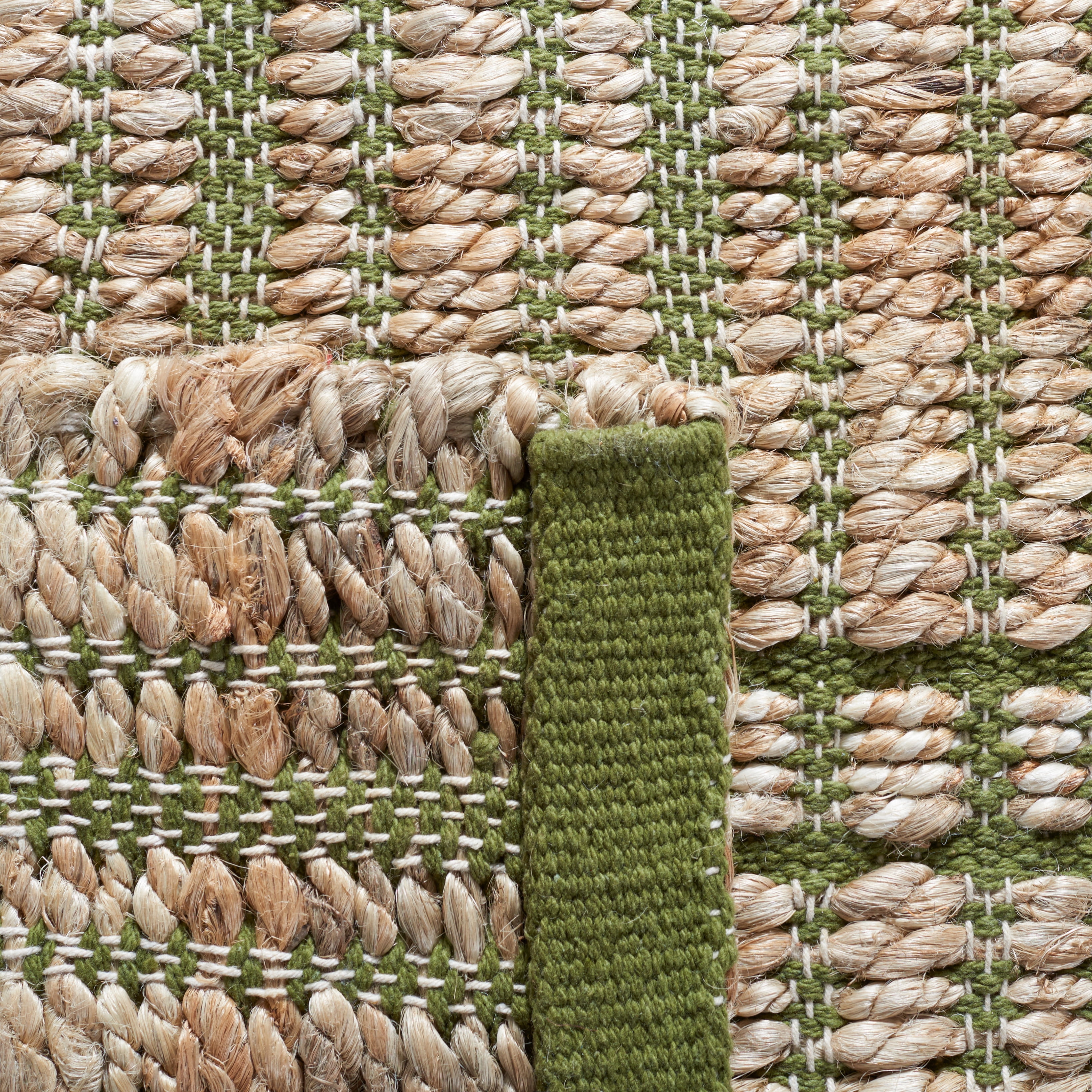 SAFAVIEH Natural Fiber Kostadin Striped Area Rug, Green/Natural, 6'6" x 6'6" Square