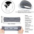thumbnail image 2 of KAIYANG Paquete de 3 diademas deportivas, diadema retráctil de tela doble suave que absorbe la humedad para entrenamiento, 2 of 5