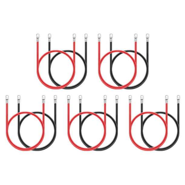 Cable Inversor Batería 5AWG Cable Cobre M8 M10 para Inversor Solar Automóvil (8 Mm)