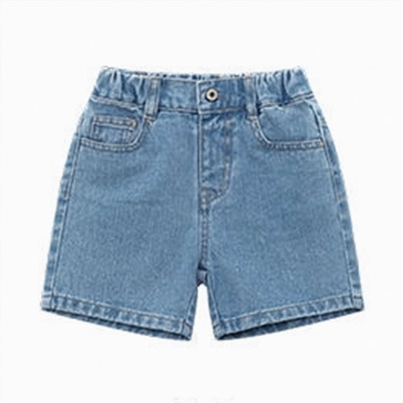 WUANDIXFA Toddler Kids Baby Boy Girl Shorts for 2T 3T 4T 5T 6T, Summer Casual Solid Short Pants Daily Wear Bottoms,Blue,4-5 Years