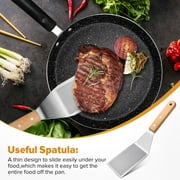 Bundlepro Metal Spatula for Cast Iron Skillet,Stainless Steel Turner Flipper for Smash Grill