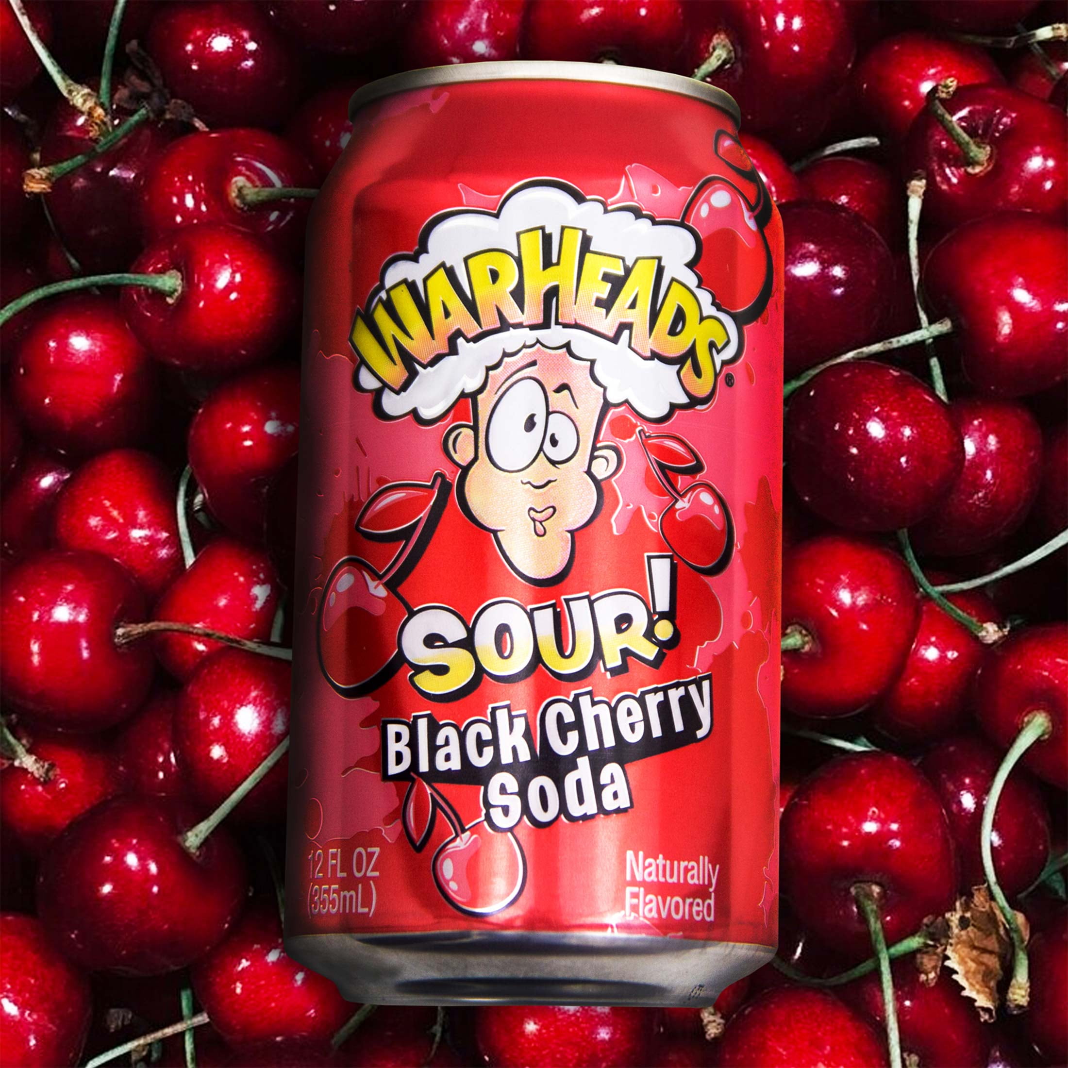 Warheads Sour Soda Black Cherry 12oz Cans
