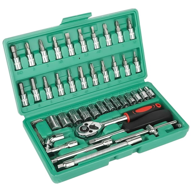 Combo Llave Dinamométrica Trinquete Juego Llaves Inglesas Uds. Kit Reparación Herramientas para Coche Barco Y Motocicleta