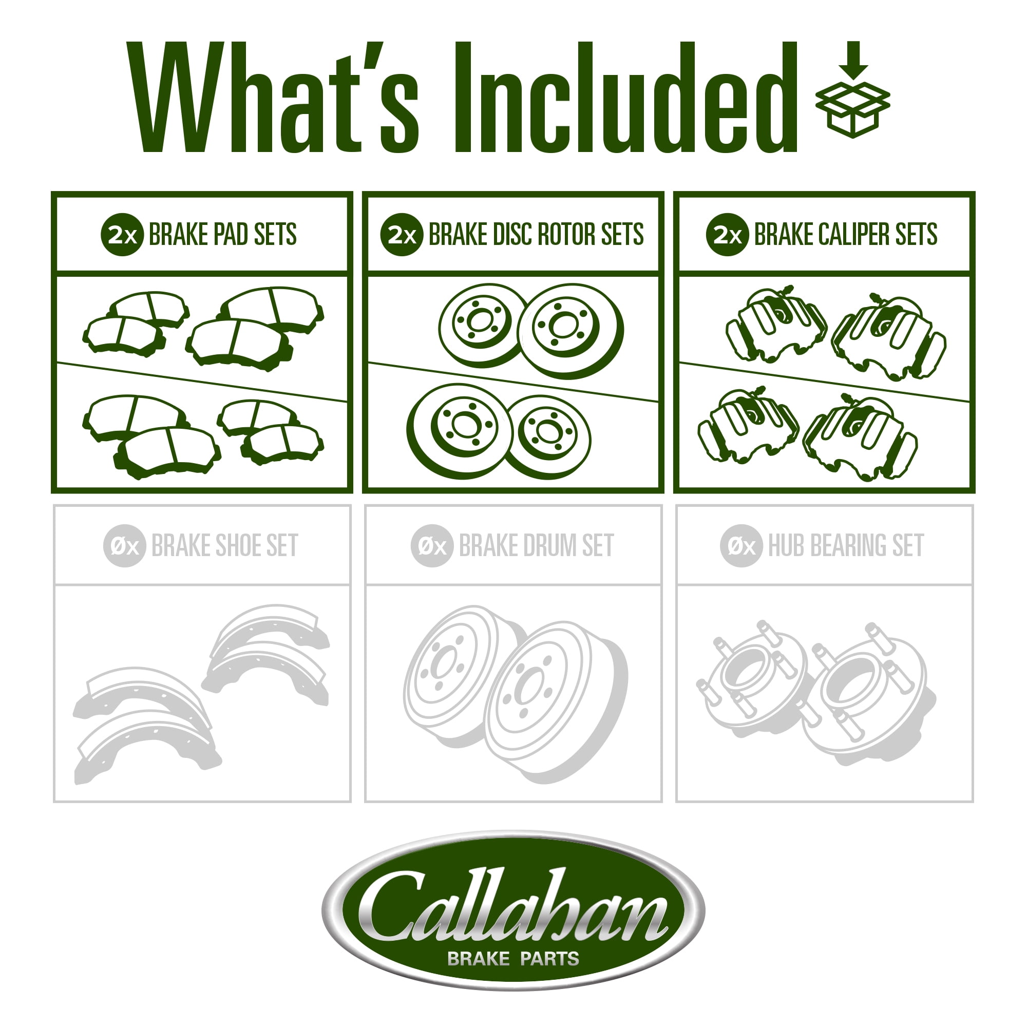 Callahan Brake Parts Brake Kit for Ford Ranger 2010-2011 Front and Rear Drilled and Slotted Brake Rotors with Ceramic Brake Pads and Brake Calipers EBYK029229