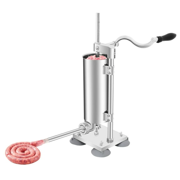 Sausage Stuffer, Stainless Steel Sausage Maker 3L 6LBS Vertical Meat Sausage Stuffing Machine with 6 Stuffing Tubes Manual Sausage Stuffer Machine Meat Filler Maker Homemade