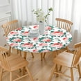 thumbnail image 3 of Round Fitted Tablecloth with Elastic Edges Fits 36"-44" Round Tables Pioneer Colorful Floral Waterproof Table Cover Washable Indoor and Outdoor for Party Kitchen Dinner Banquet Patio Picnic, 3 of 7