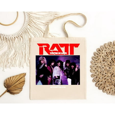 vintage Rare Ratt Tote Bag You Re In Love 1985 Heavy Metal Band Cotton Black Bag-TH17089