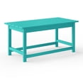thumbnail image 3 of WestinTrends Malibu Outdoor Coffee Table, 35" x 17.5" All Weather Poly Lumber Patio Adirondack Coffee Table for Garden Lawn Porch Balcony, Turquoise, 3 of 15