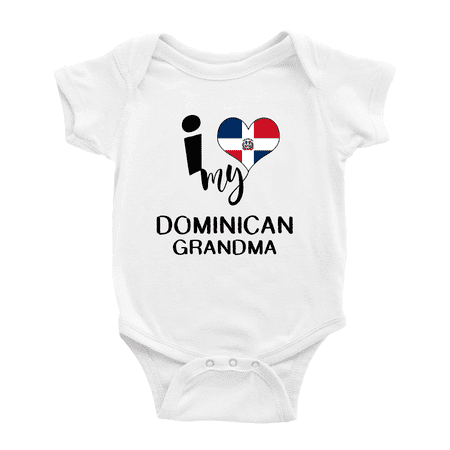 

I Heart My Dominican Grandma Love Flag Baby Bodysuit (White 12-18 Months)