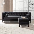 thumbnail image 2 of Florence Mid-Century L-Shaped Tufted Back Fabric Reversible Sofa in Gray, 2 of 5