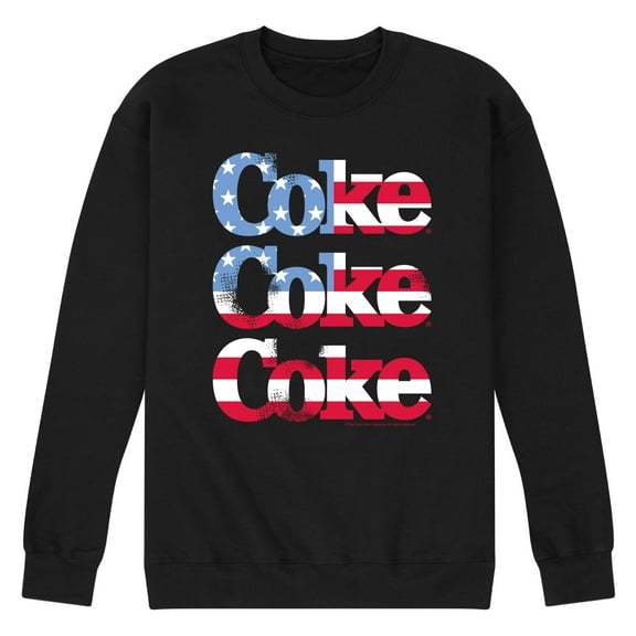 Coca-Cola - Coke Repeated Distressed Flag Fill - Men's Crew Neck Fleece Pullover