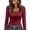 Wine, variant on Kamentoy Women's Long Sleeve Crop Tops Ribbed Knit Y2k Scoop Neck Slim Fit Basic Going Out Shirts For Fall Everyday Wear