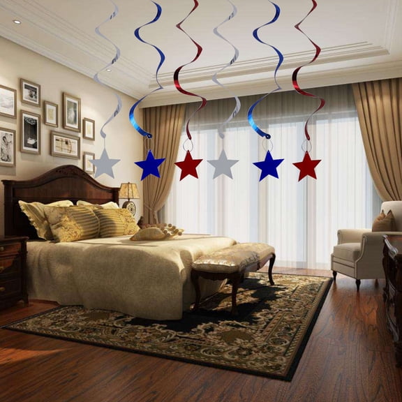 Mobutofu Hanging Pendant Blue Streamers Indoor Outdoor Parties 12Set 5.6x5.5x0.04In