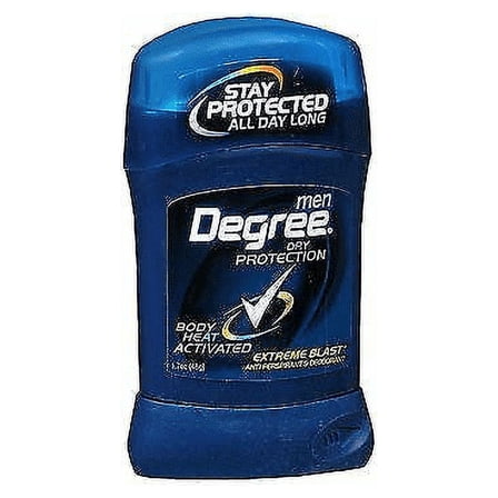 Degree Men Extreme Blast Antiperspirant Deodorant Stick Original Protection, 1.7 oz, Pack of 4