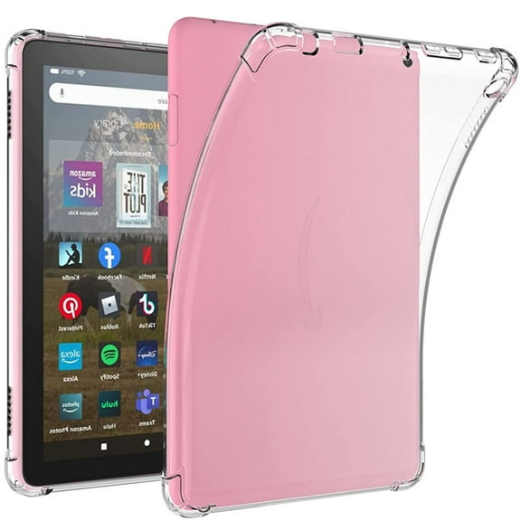 Dteck Case for Kindle Fire HD8/HD8 Plus 12th 10th Generation (2022/2020) 8 inch,Shockproof Impact Resistant Flexible Cover Anti-Scratch Transparent Clear TPU Protective Shell,Clear
