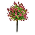 thumbnail image 3 of Dualoai Artificial Flower Garden Stake 24" Fairy Garden Accessories Artificial Plant for rose red, 3 of 9