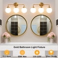 thumbnail image 4 of Bathroom vanity lights gold 3 light modern vanity light fixtures, 4 of 5