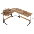 thumbnail image 4 of CubiCubi 59.1" Modern L Shaped Desk with Drawer, Home Office Sturdy Computer Table, Brown Finish, 4 of 9