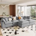 thumbnail image 2 of LUCKHAO 134*59" Oversized Modular Large U-Shape Sectional Sofa with 2 Removable Ottomans ,6 Seat Upholstered L Shaped Coud Corner Sofa for Living Room Office ﻿, 2 of 22