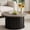 Grey, variant on 31.9" Fluted Round Coffee Table with Metal Base, Mid Century Modern Center Table for Living Room & Small Apartments, Retro Style
