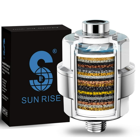 20-Stage Shower Filter-Shower Head Filter for Hard Water, with 1 Replaceable Cartridges, High Output Shower Water Filter for Removing Chlorine and fluoride, Polished Chrome