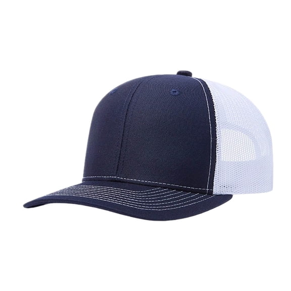 FUZHIQ Unisex Two-Tone Trucker Hat Breathable Mesh Back Adjustable Curved Brim Baseball Cap Casual Outdoor Daily Wear