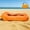 Orange, variant on Portable multi-purpose inflatable sofa bed in orange. Soft and comfortable, lightweight with a storage bag. Durable gear perfect for outdoor activities, music festivals and picnics.