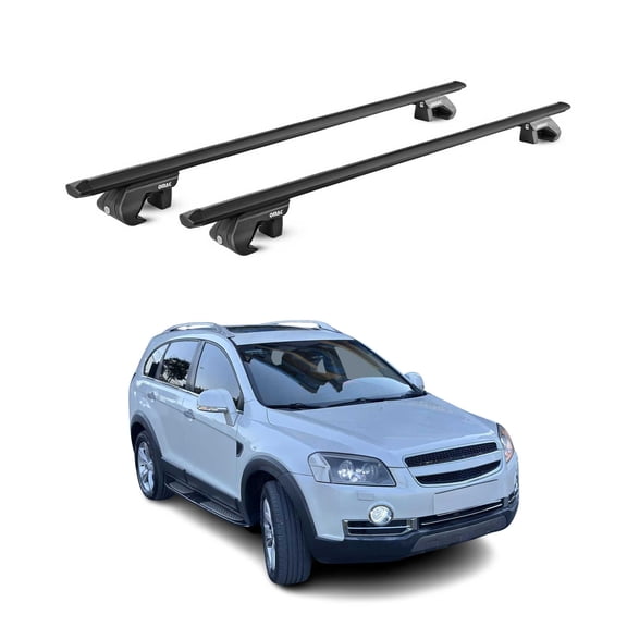 OMAC Roof Rack Cross Bars Fits Chevrolet Captiva Sport 2012-2015 Black Carrier 2 Pcs