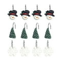 thumbnail image 2 of Door Towel Rack 12Pcs Shower Curtain Hooks Christmas Theme Resin Snowman Snowflake Tree Curtain Rings For Bathroom, 2 of 9