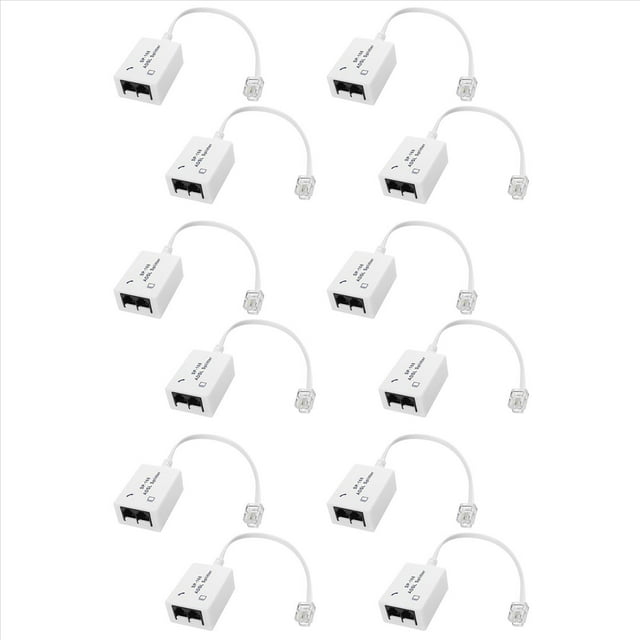 Divisor de Filtro DSL de 12 Uds, Divisor ADSL para Línea Telefónica Macho A 2 Hembras RJ11 6P4C/6P2C, Adaptador Convertidor de Módem Telefónico