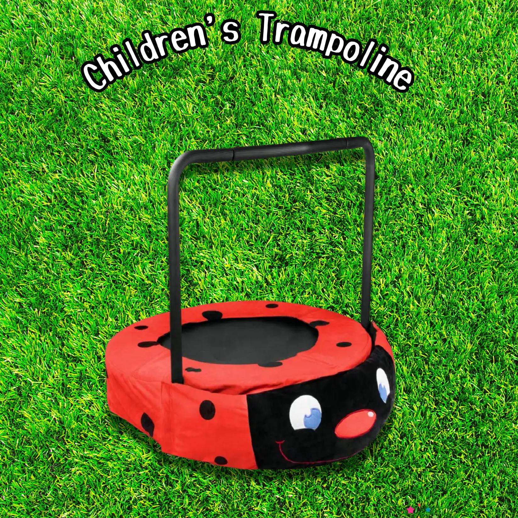 Seizeen 36’’ Kids Trampoline, Toddler Trampoline Foldable Rebounder with Handle, Mini Trampoline Ladybug Small Trampoline for Indoor Outdoor, Gift for 3-7 Years