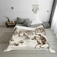 thumbnail image 7 of Vsdgher Western Desert Cowboys3 Pattern Fleece Throw Blanket, Horizontal Fleece Bedding Home Decor for Couch & Bed All Season Use -40"x30", 7 of 7