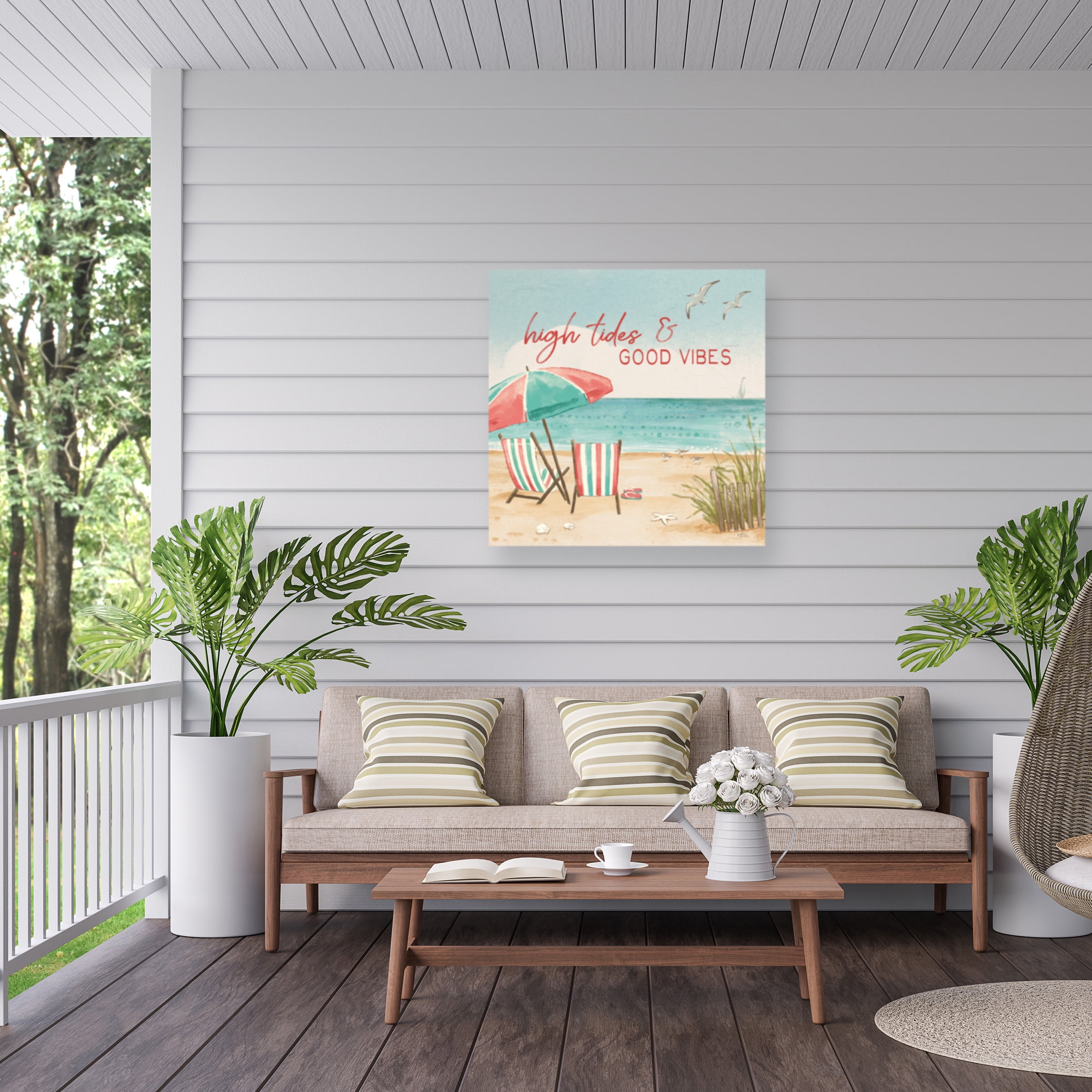 Janelle Penner 'Beach Time II' Outdoor Canvas 35x35