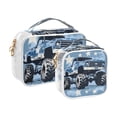 thumbnail image 2 of Blue Monster Truck Clear Cosmetic Bags with Handles PVC Toiletry Bags Zipper Waterproof Portable for Traveling 2 Pcs, 2 of 7