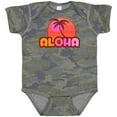 thumbnail image 3 of Inktastic Pink Aloha Palm Girls Baby Bodysuit, 3 of 5